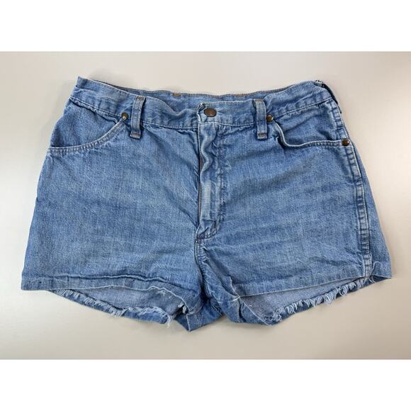 Wrangler Pants - Vintage Wrangler Womens Denim Shorts 11/12 Blue 2” Inseam Cowboy Western Rodeo